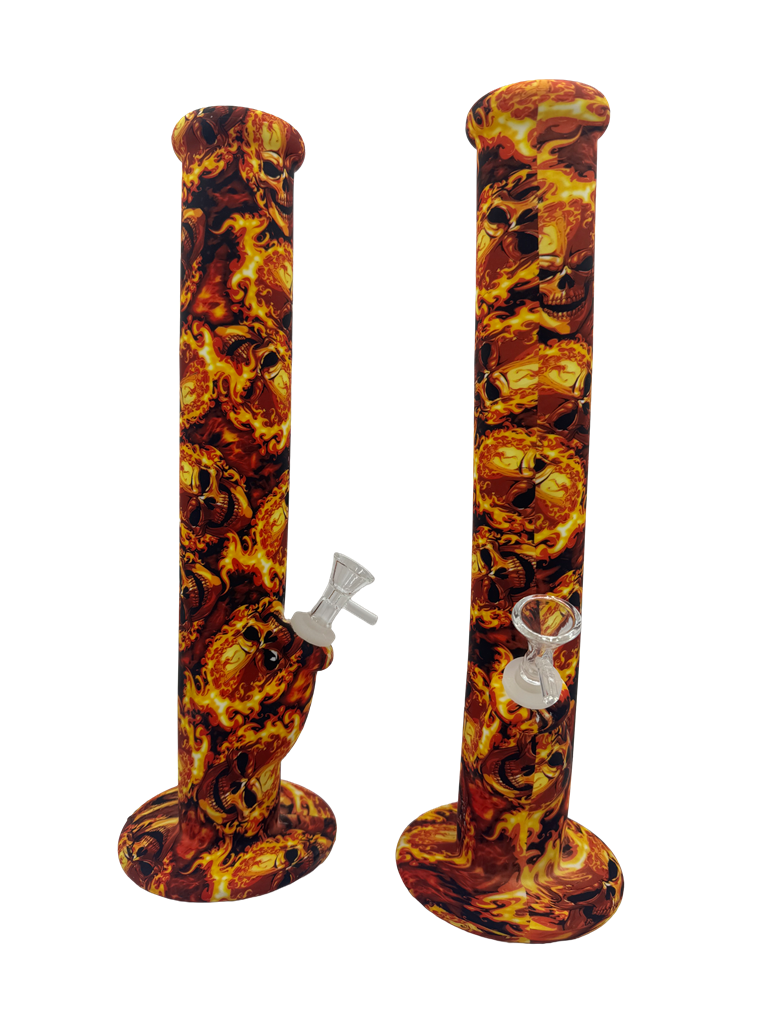13” FLAMING SKULL WAT