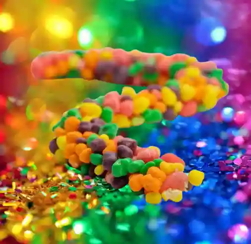 RAINBOW CANDY ROPE 600 MG.